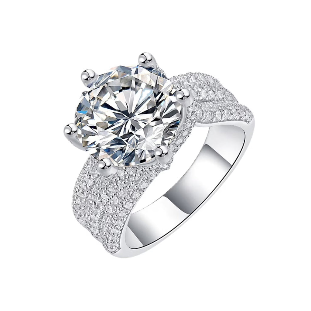 5ct Round Cut Moissanite Engagement Ring with Certificate S769