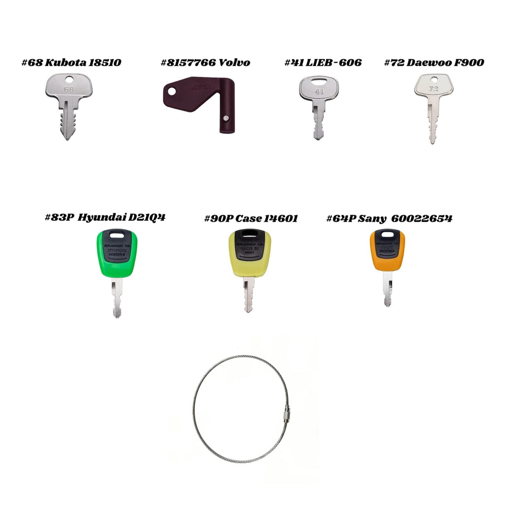 Heavy Equipment 67 Keys Master Set, Construction Ignition Key Set, Pack of 2 V25135