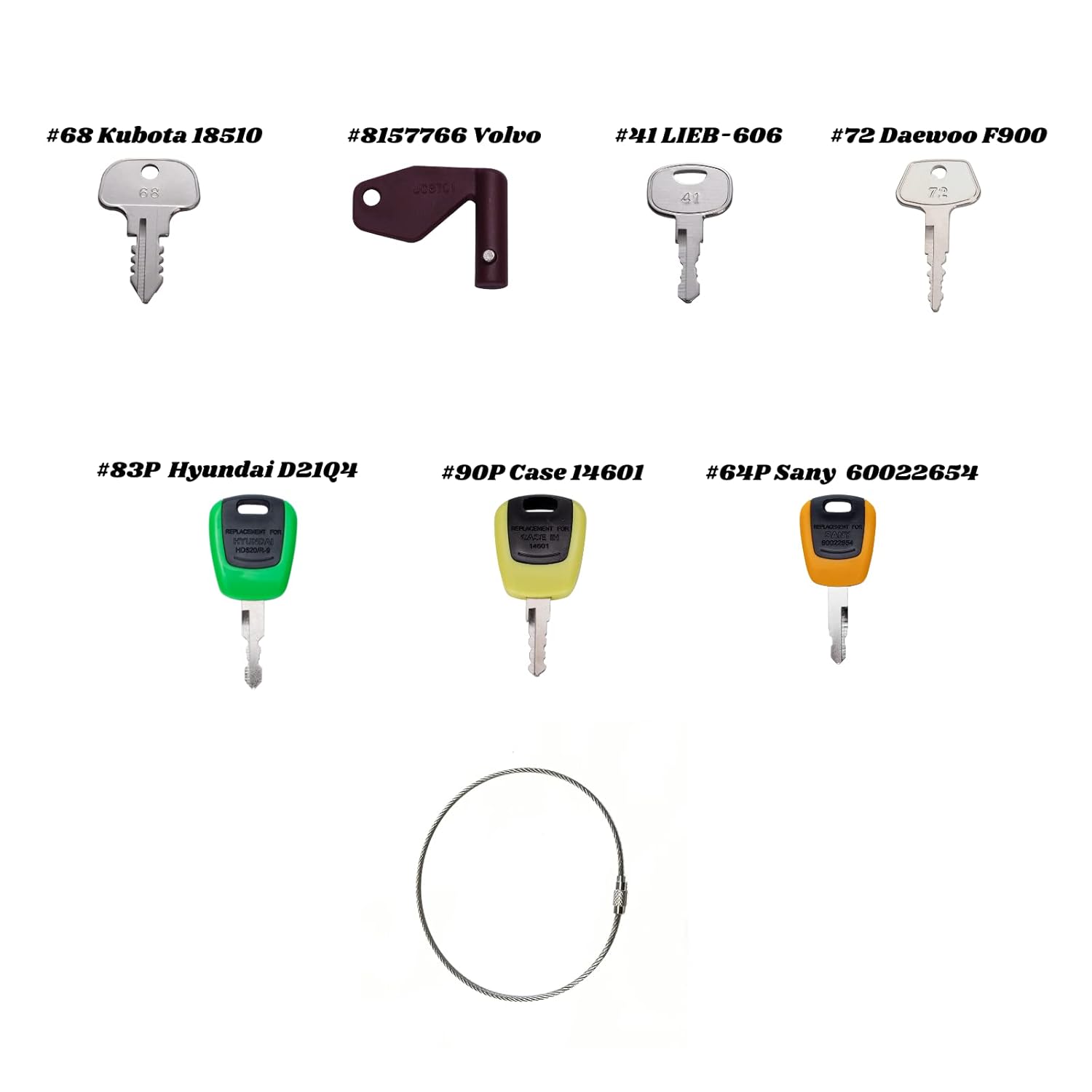 Heavy Equipment 67 Keys Master Set, Construction Ignition Key Set, Pack of 2 V25135