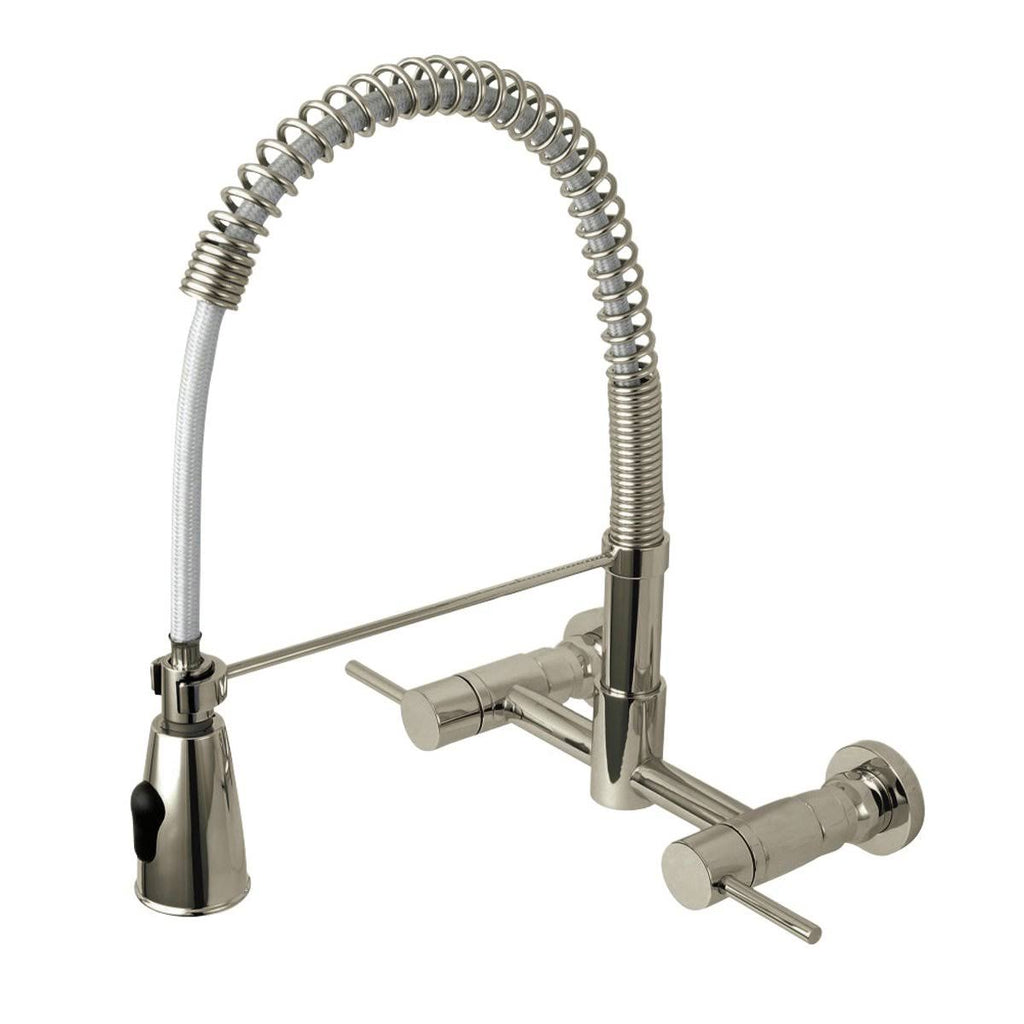 Oil Rubbed Bronze 2-Handle Wall Mount Pull-Down Kitchen Faucet F615832