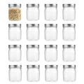 32 Pack Black Clear Plastic Mason Jars with Screw On Lid D1092