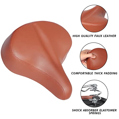 Comfortable Bicycle Saddle Bike Seat Replacement with Dual Shock Absorbing Wide City Bike Seat G150