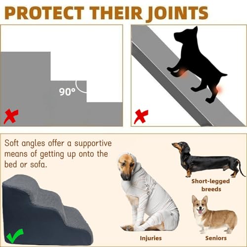 5 Step Non-Slip Dog Stairs for 30 Inch Bed H8394