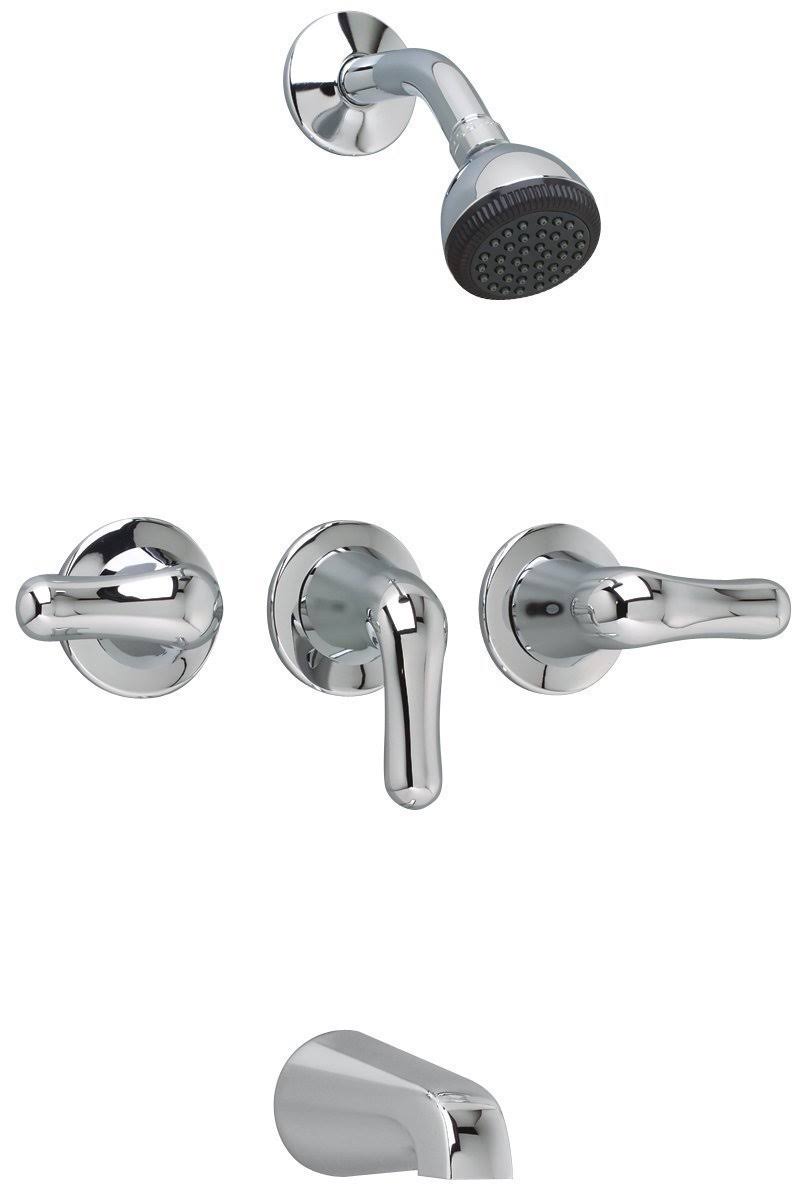 Polished Chrome 3-Handle Bath and Shower J30825
