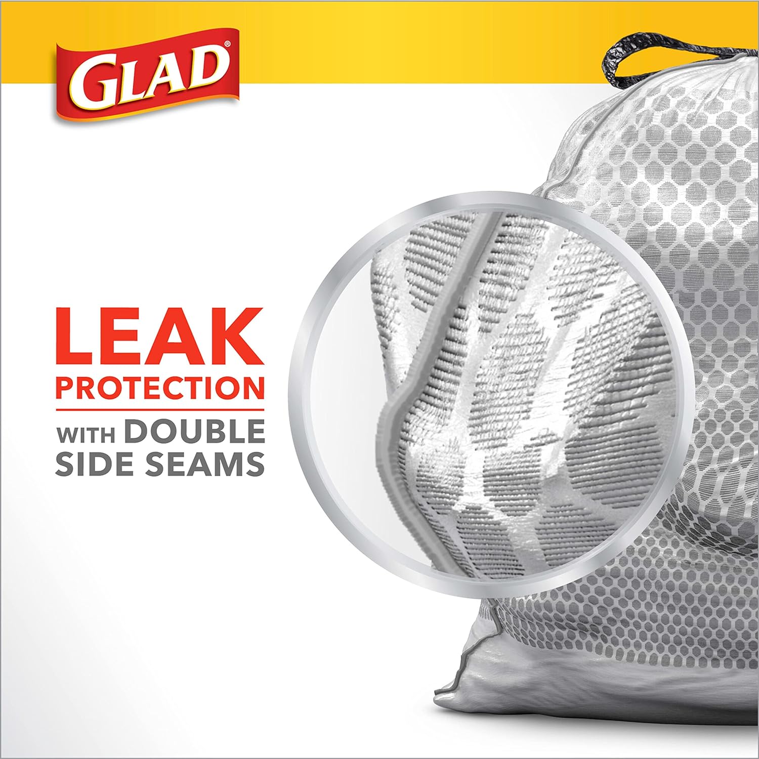 13 Gal Drawstring Kitchen Garbage Bags, 110 Ct C839
