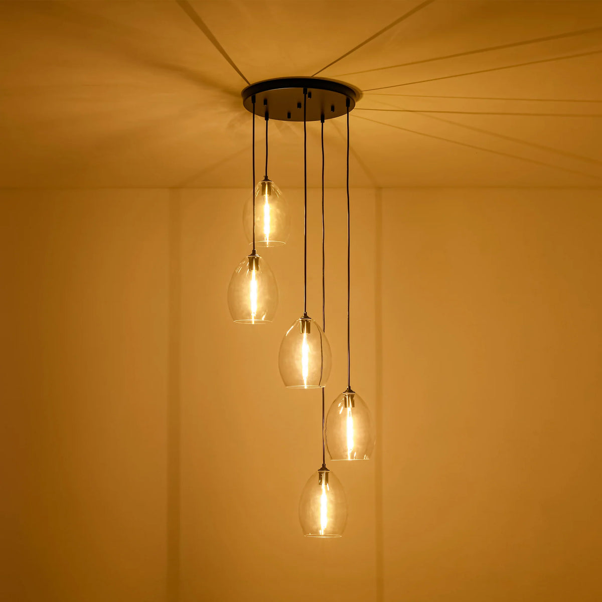 5-Light Glass Shade Pendant I980