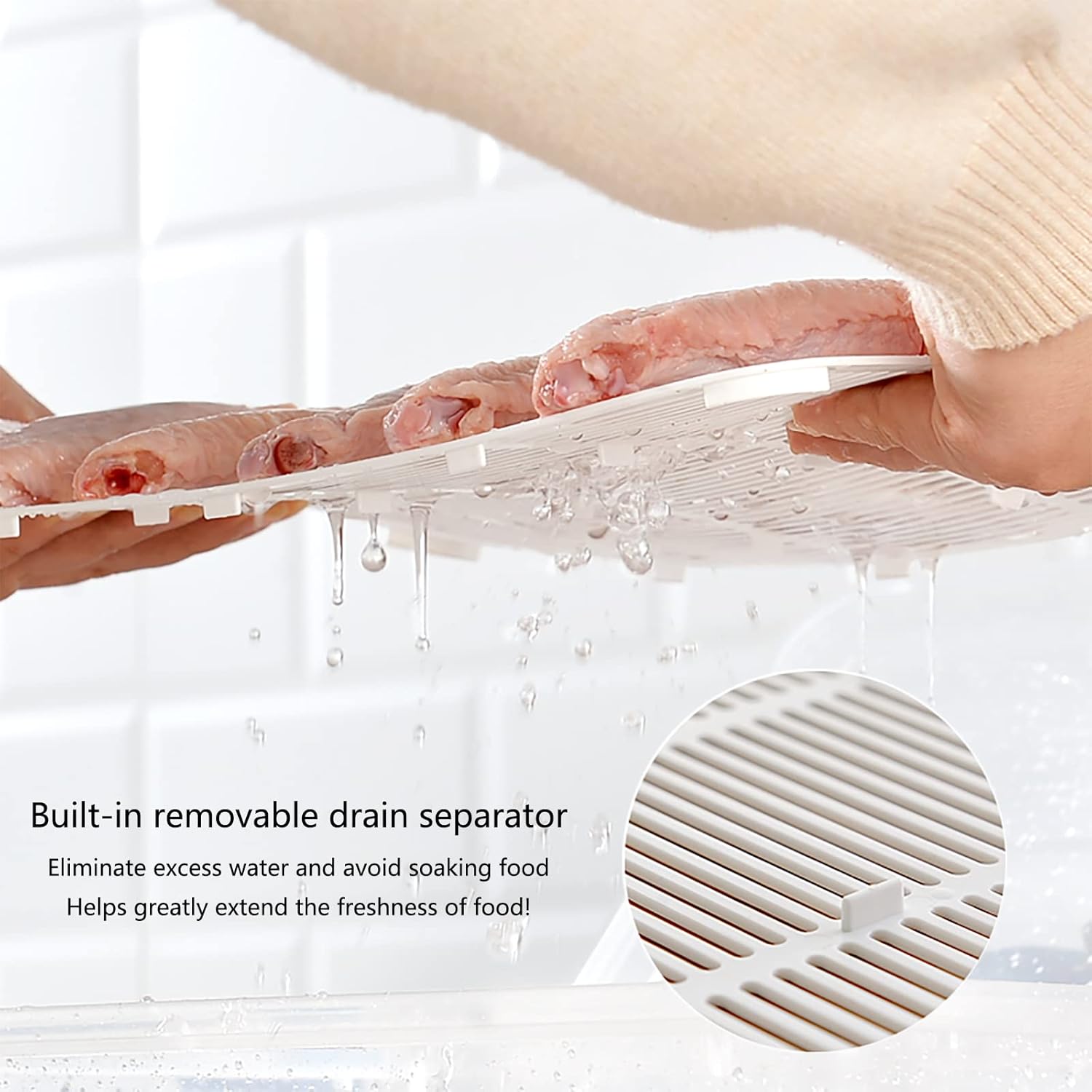 3-Piece Plastic Refrigerator Organizer Bin with Airtight Lids P725