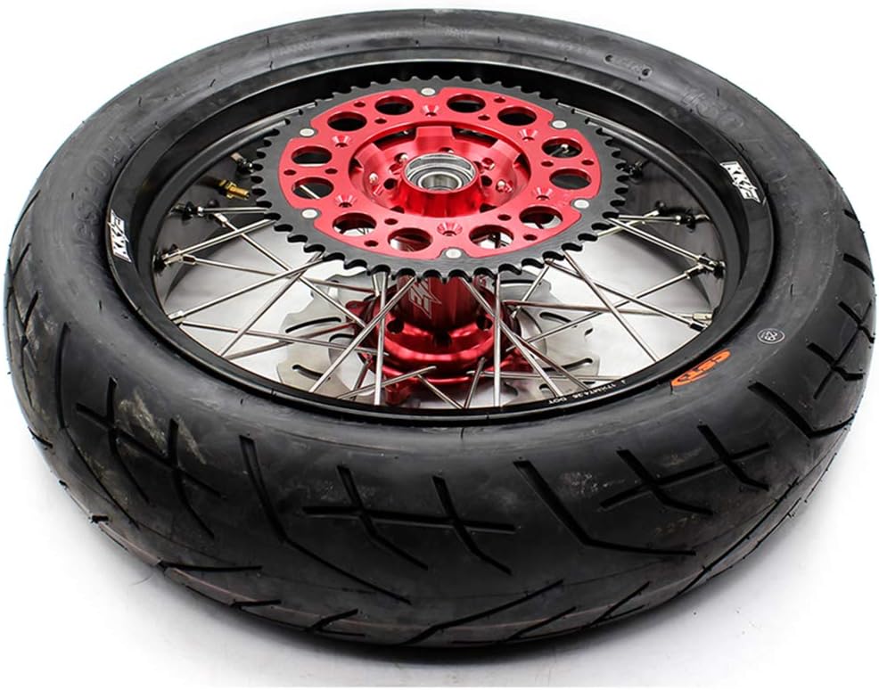 Red Hub Supermoto Wheels with CST Tires L105