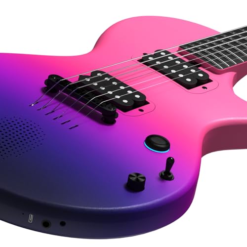39" Smart Electric Carbon Fiber Guitar with 15W Wireless Speaker and Gig Bag N35426