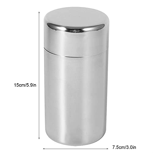 Stainless Steel Tea Canister with Airtight Double Lids (550ml) I479