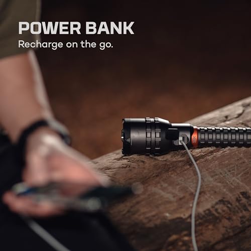 12000 Rechargeable Flashlight with Zoom, Waterproof, Power Bank A67037