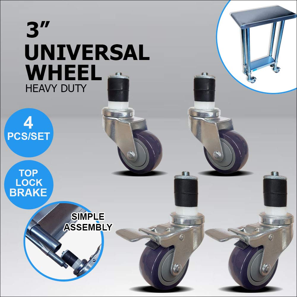 Set of 4 Casters for Stainless Steel Work Table C341780