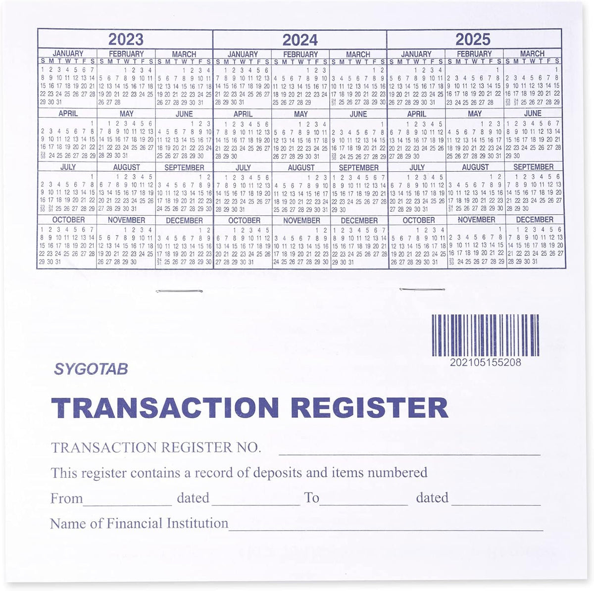 6PCS Checkbook Register K37088