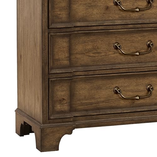 6 Pcs Queen Panel Bed Dresser Mirror Bachelor Chest 2 Nightstand Dark Wood Bedroom Furniture Set F548