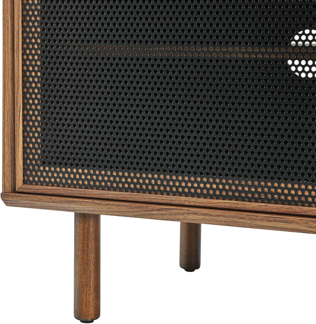 Walnut MDF Particleboard TV and Record Stand P16952