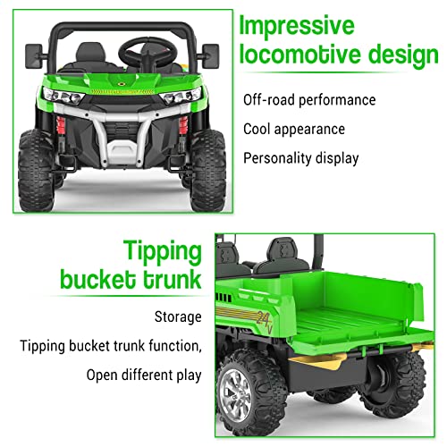 Ride On Dump Truck with Remote Control Electric UTV Vehicles with Electric Dump Bed, 4WD 6 Wheels Ride On Toys L826341