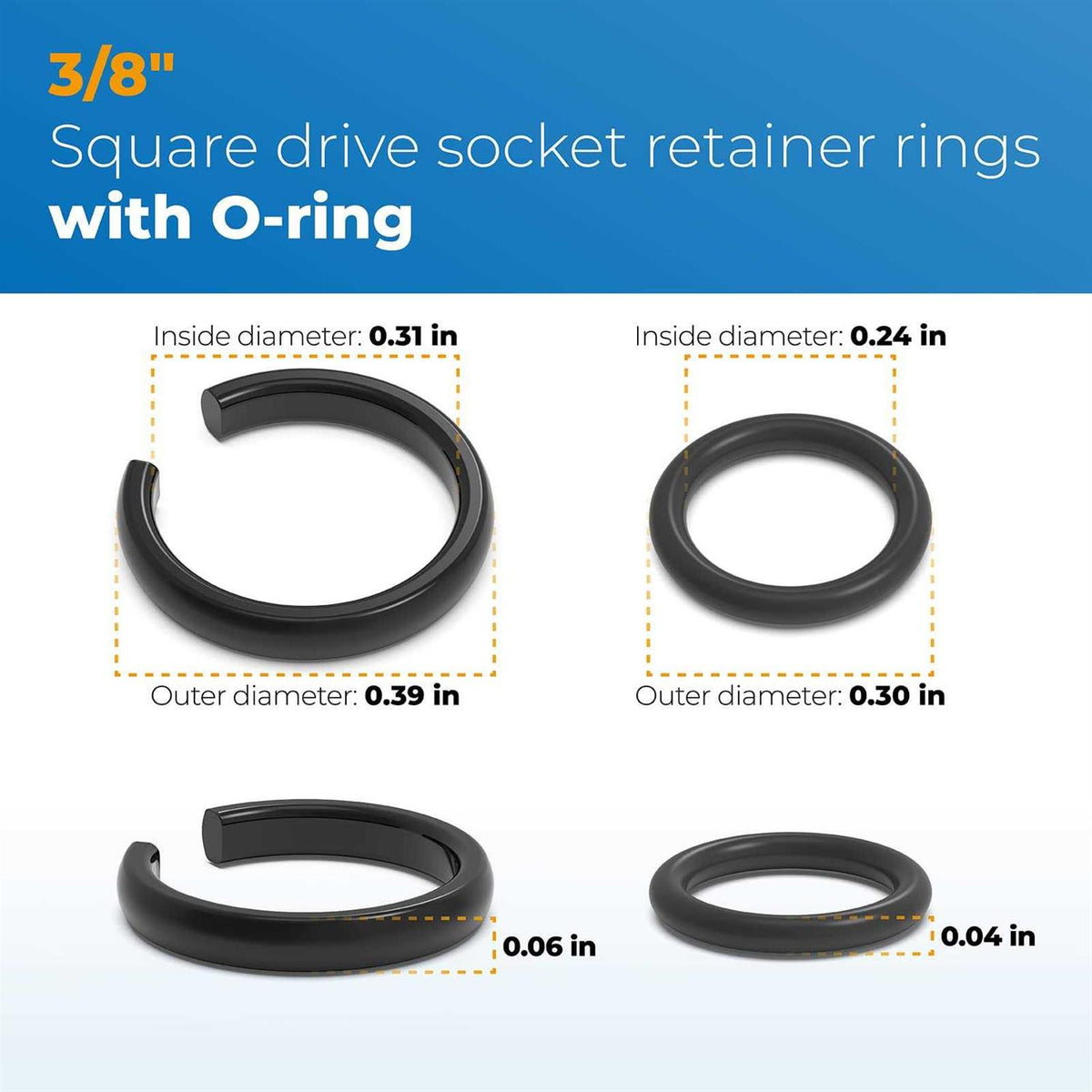 3/8 Impact Retaining Ring Friction Ring Clip With O-Ring G337338