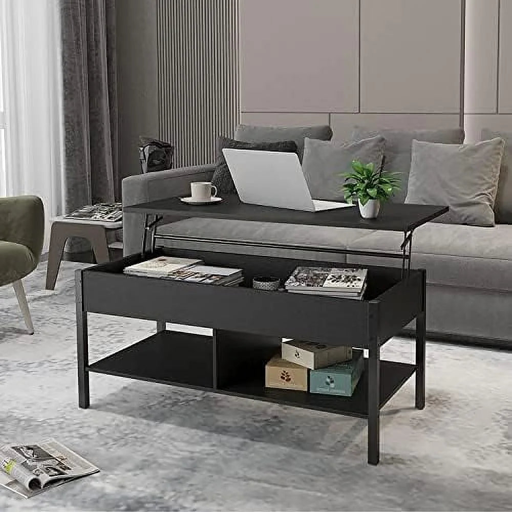 Brown Lift Top Coffee Table with Hidden Compartment K45310