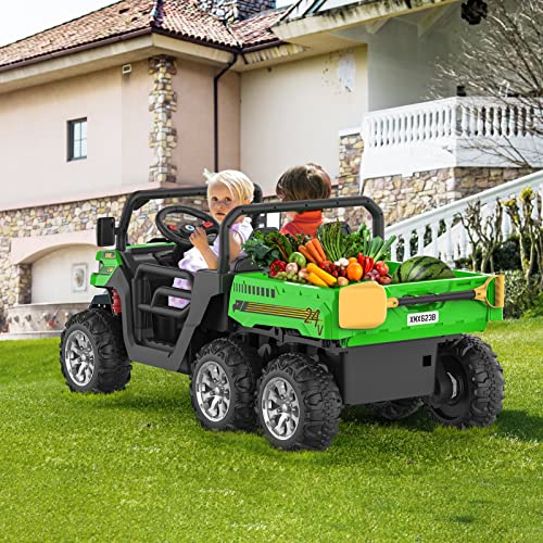 Ride On Dump Truck with Remote Control Electric UTV Vehicles with Electric Dump Bed, 4WD 6 Wheels Ride On Toys L826341