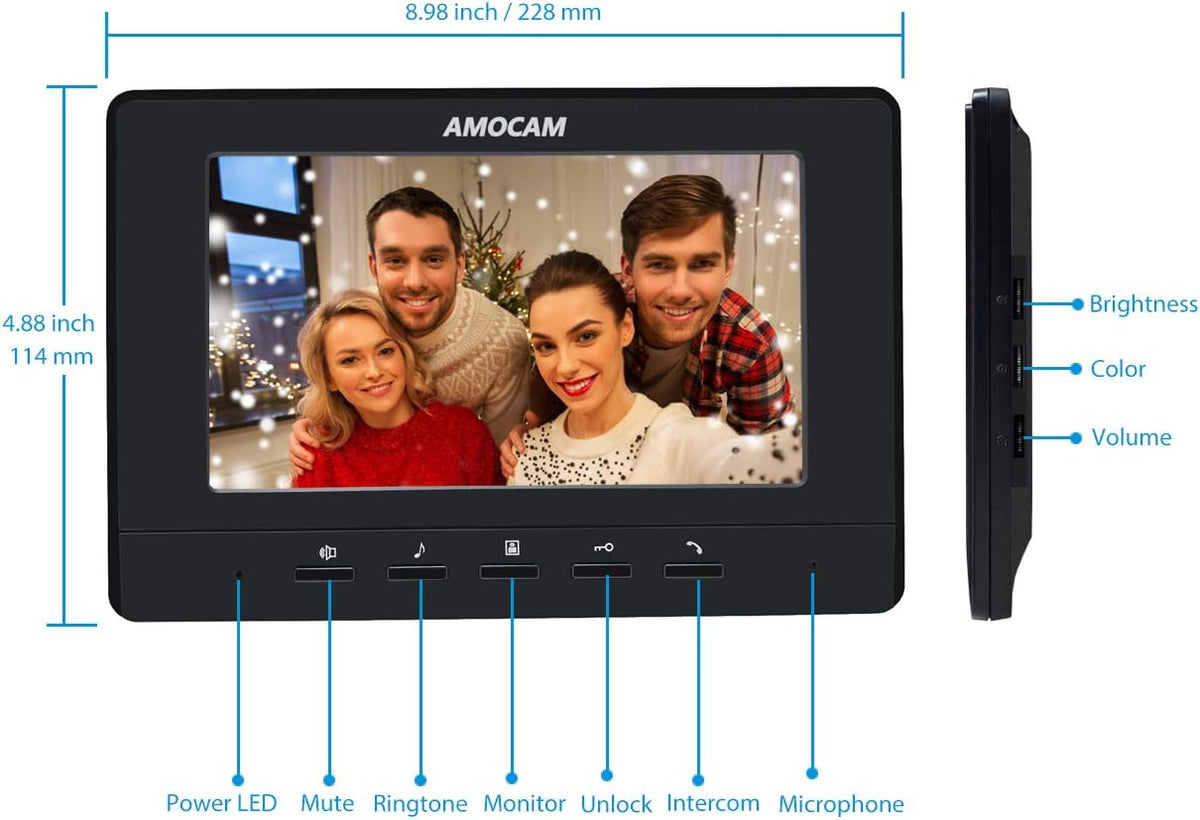 7 Inches Wired Video Door Phone with IR Night Vision Camera V36080