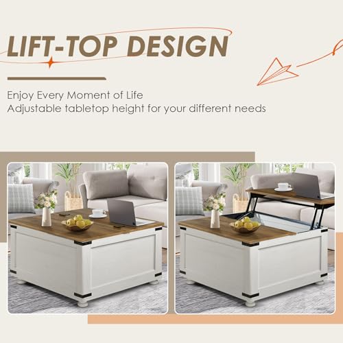 Black Lift Top Coffee Table with Storage V6151