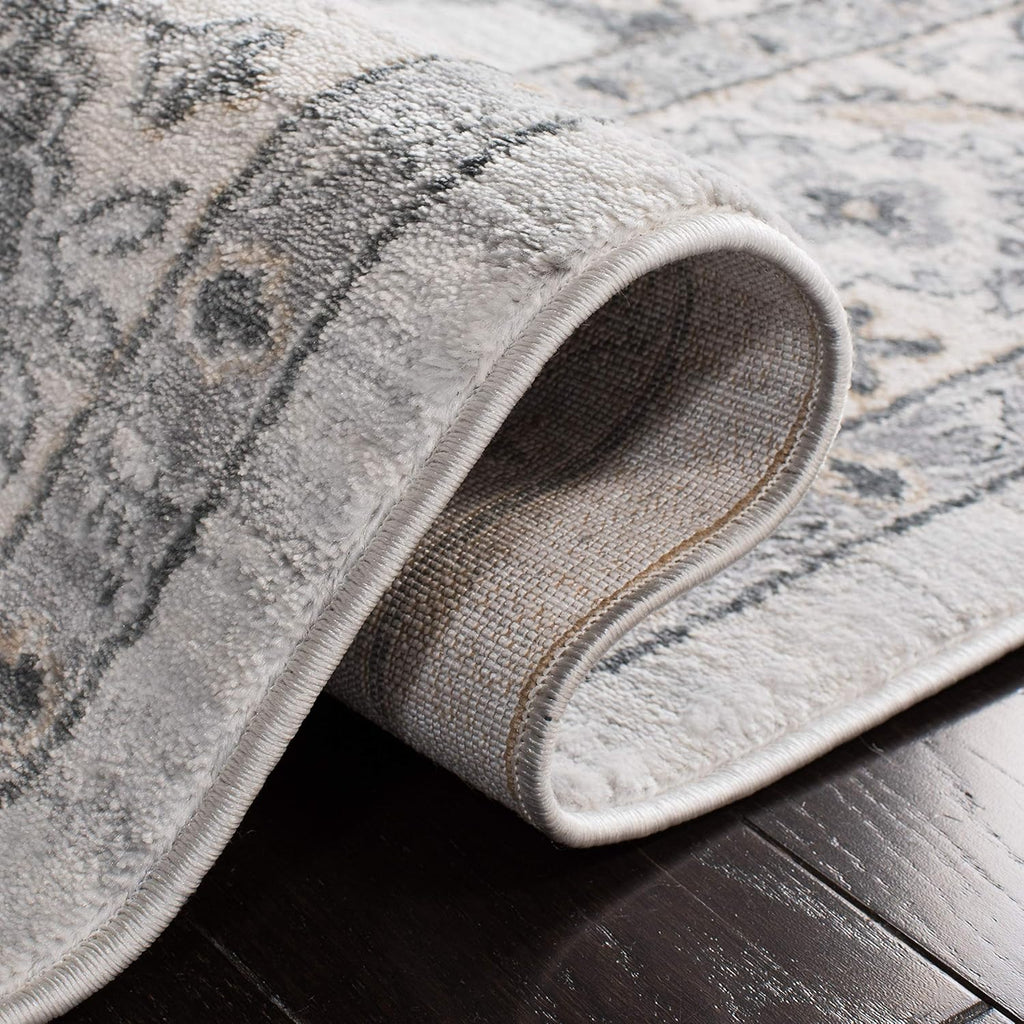 9' x 12' Light Grey/Cream Oriental Non-Shedding Area Rug G7084