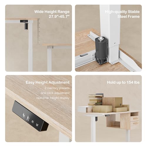 47.2 x 23.6 Inch Electric Height Adjustable Standing Desk with 4 Drawers H24395