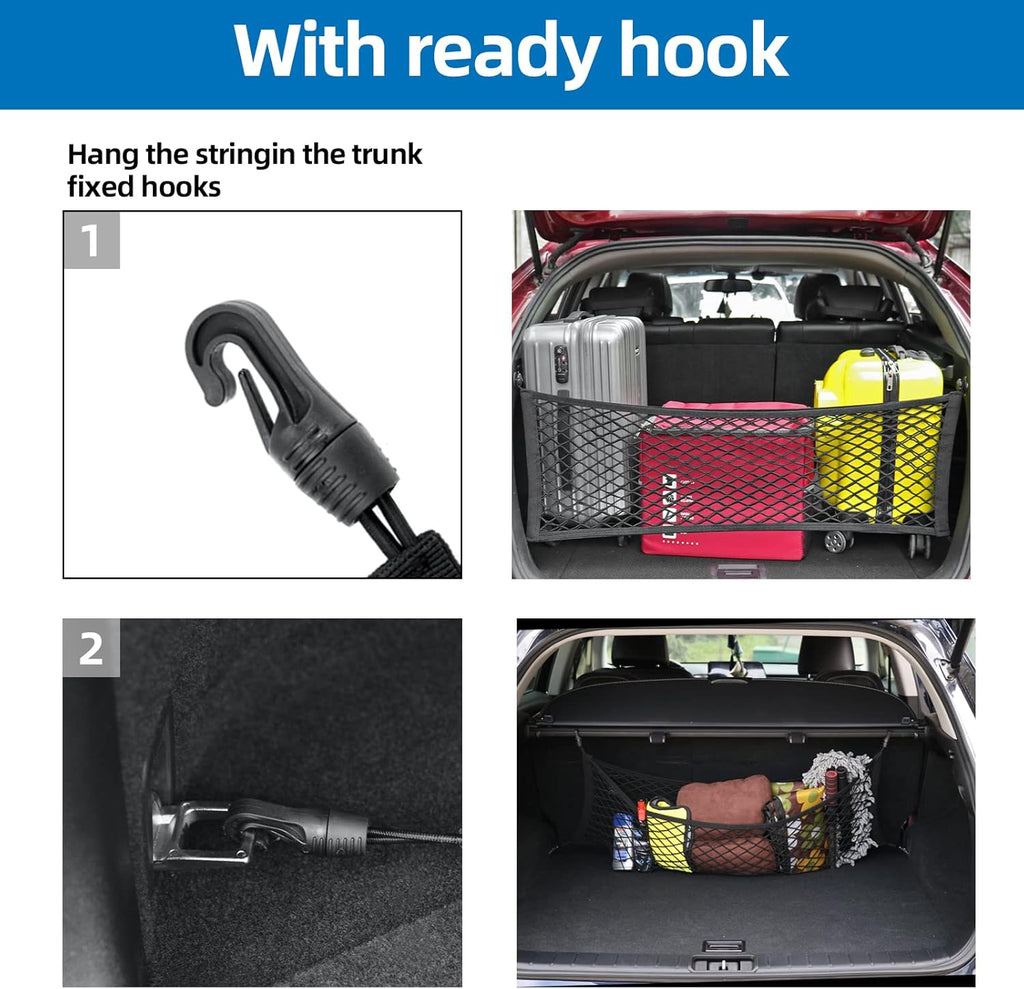 Double-Layer High Elastic Car Rear Cargo Net I888266