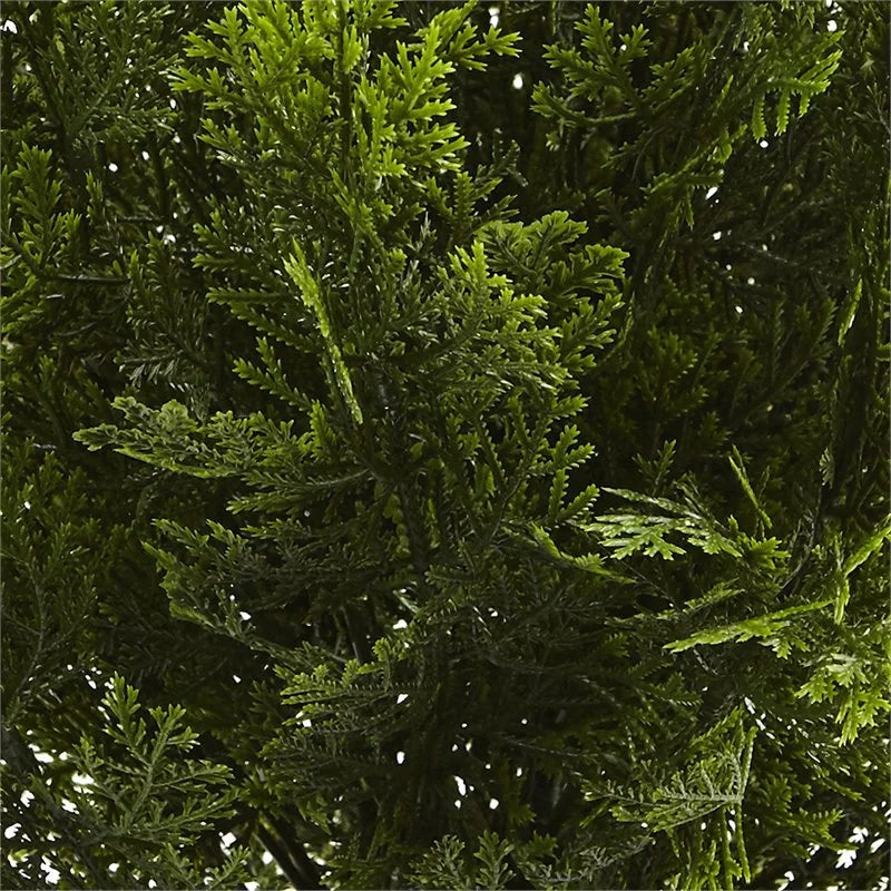 2'H Artificial Cedar Bush With Pot, Green/Black Q892