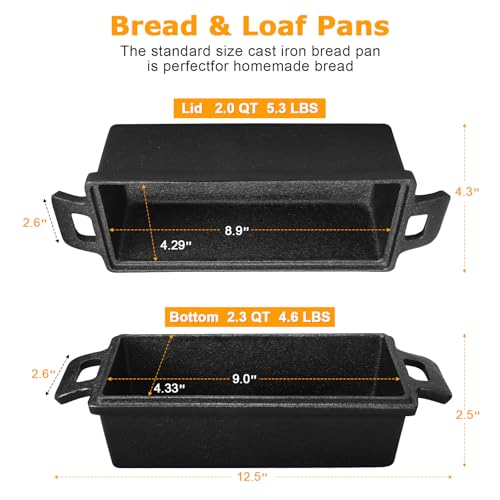 Cast Iron Loaf Pan with Lid, 2 Piece Set H753965