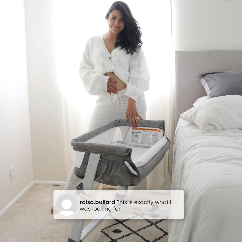 Grey Portable Baby Bassinet with Breathable Mesh N560563