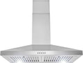30" Wall Mount Range Hood in Stainless Steel with LEDs, Push Control and Carbon Filters M238