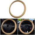 Beige 14.5-15 Inch Leather Steering Wheel Cover B262440