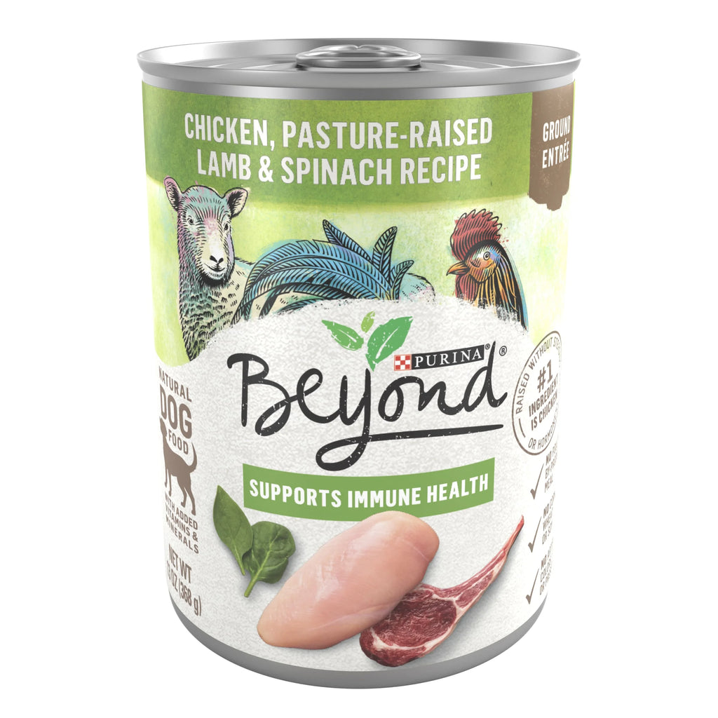 13 oz Cans (12 Pack) Wet Dog Food Chicken Lamb Spinach Y95852