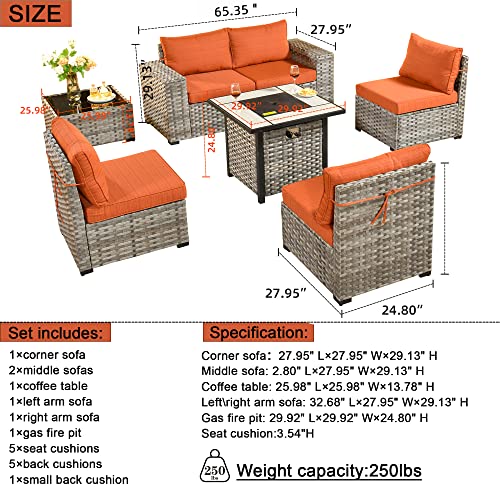Black 6 Pcs Patio Furniture Set with Coffee Table A14909