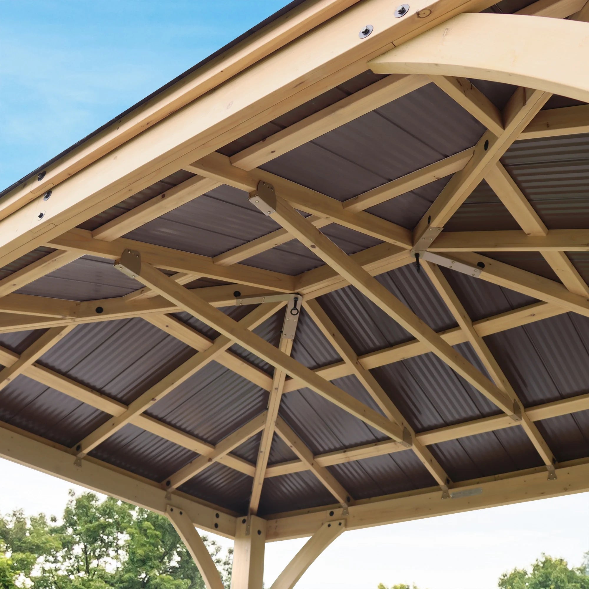 10 ft. × 12 ft. Cedar Gazebo with Aluminum Roof F172