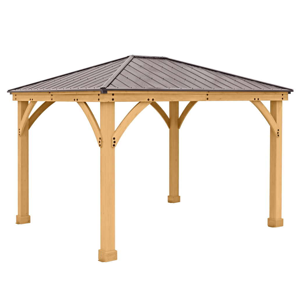 10 ft. × 12 ft. Cedar Gazebo with Aluminum Roof F172