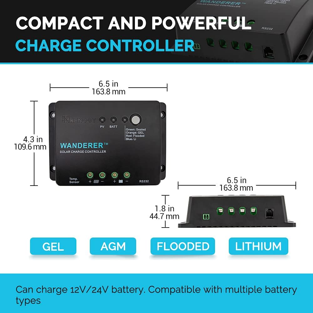 400 Watt 12 Volt Monocrystalline Solar Panel Bundle Kit with 4 pcs 100W Panel and 30A PWM Charge Controller C556356