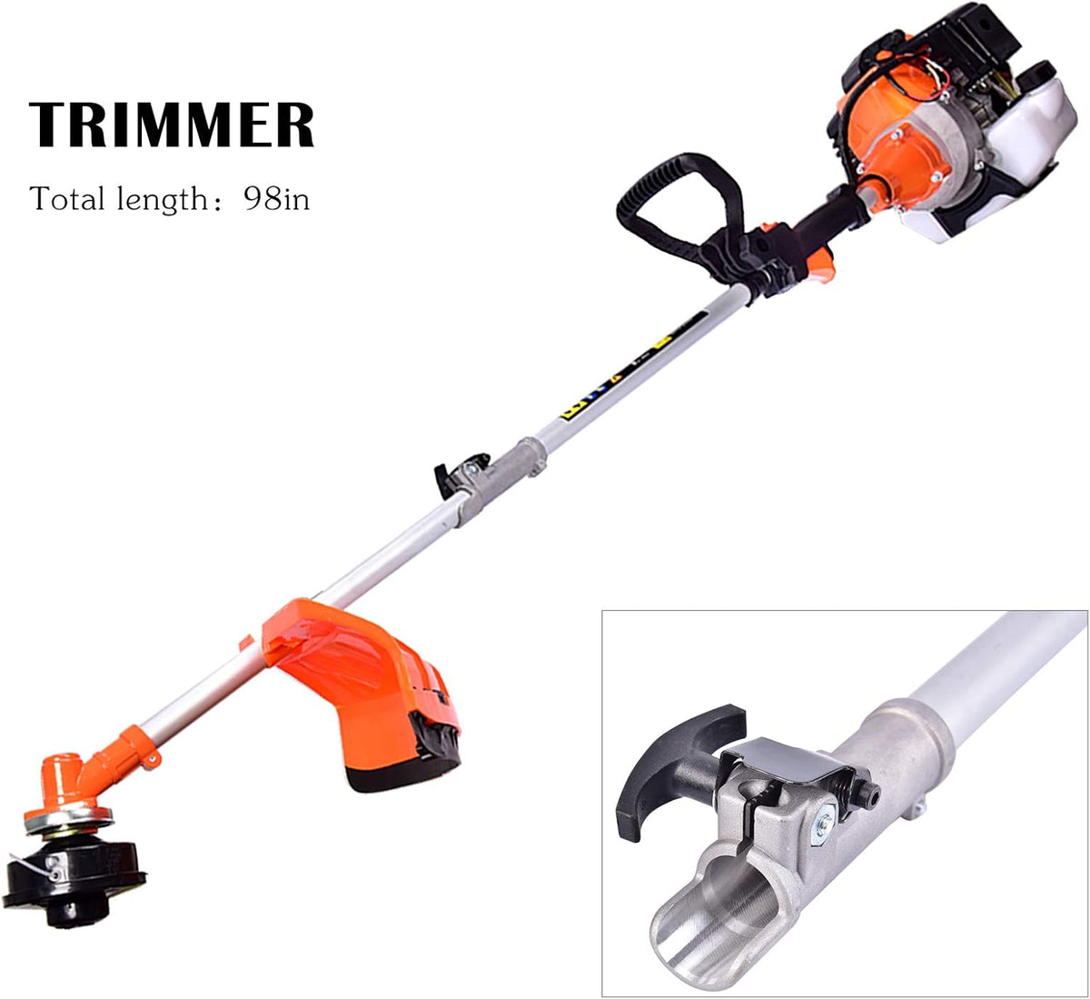 52cc 6 in 1 Gas Petrol Hedge Trimmer Brush Cutter Chainsaw Grass Pruner Multifunctional Y4492