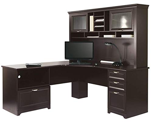 L Desk, 30"H x 70 9/10"W x 23 1/5"D, Espresso P9565