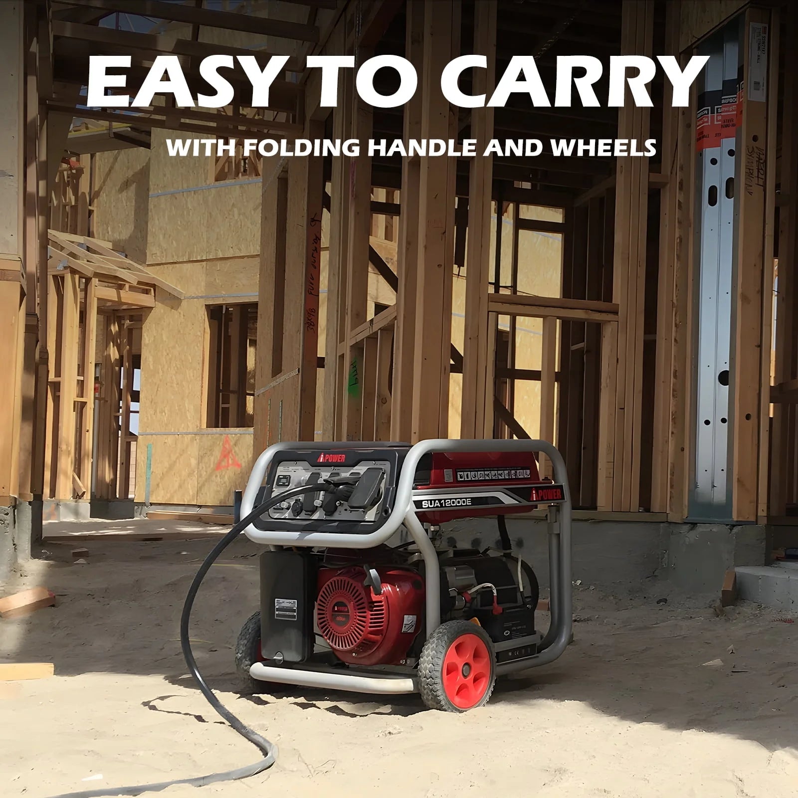 12000 Watt Portable Gas Powered Generator with Electric Start & Wheel Kit H631