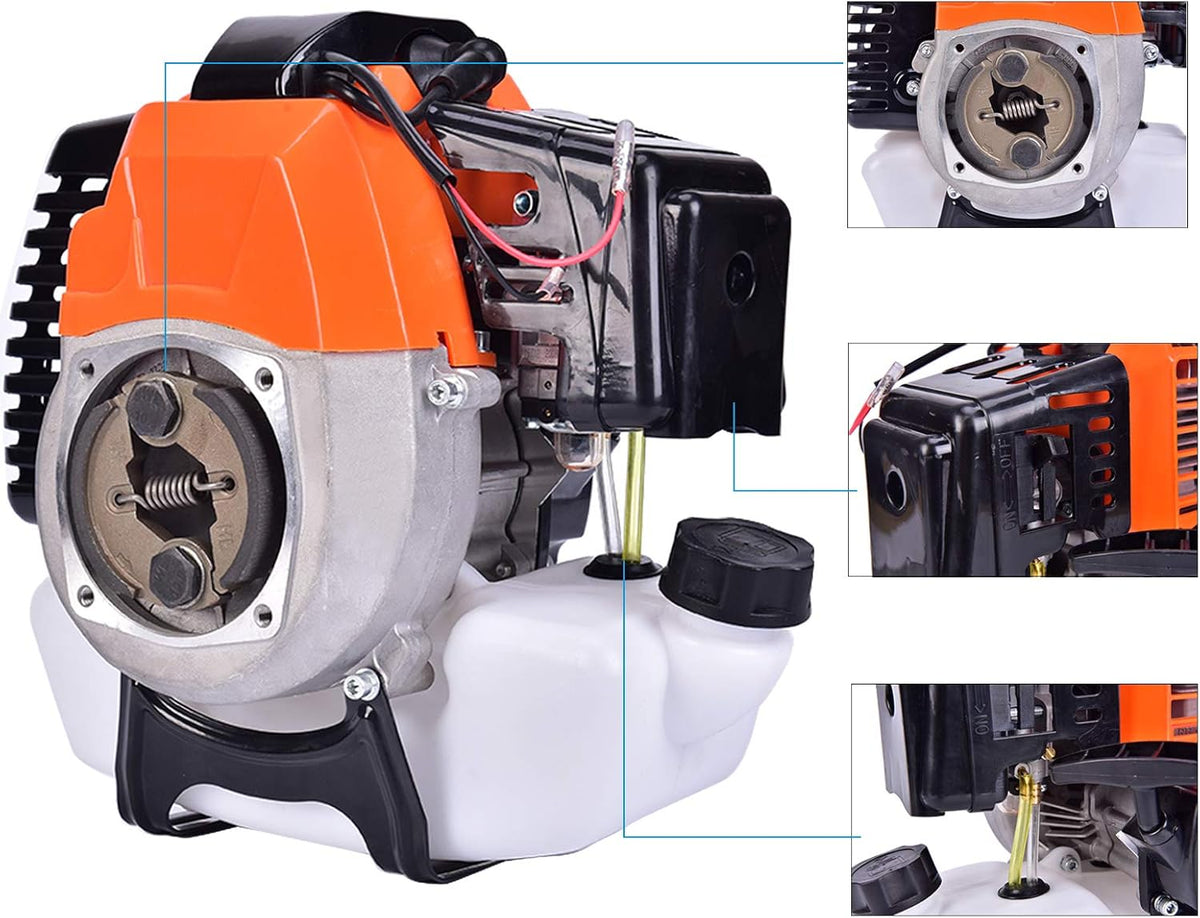 52cc 6 in 1 Gas Petrol Hedge Trimmer Brush Cutter Chainsaw Grass Pruner Multifunctional Y4492
