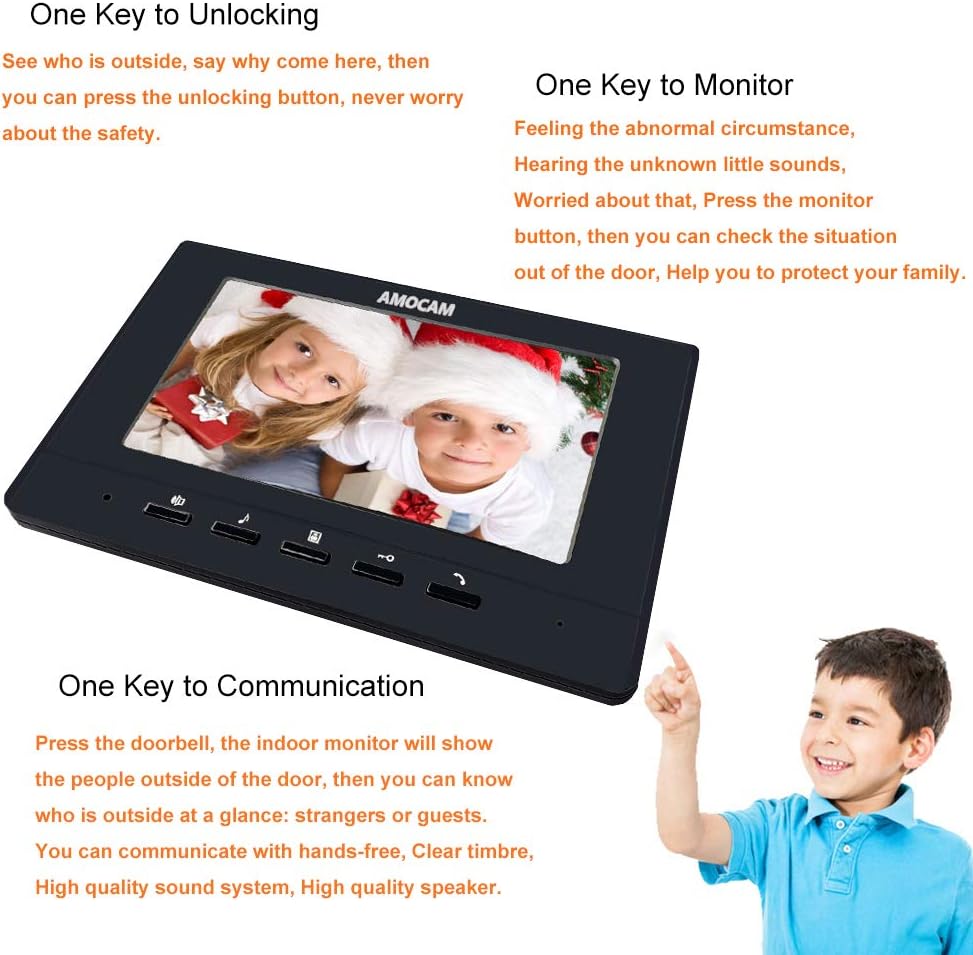 7 Inches Wired Video Door Phone with IR Night Vision Camera V36080