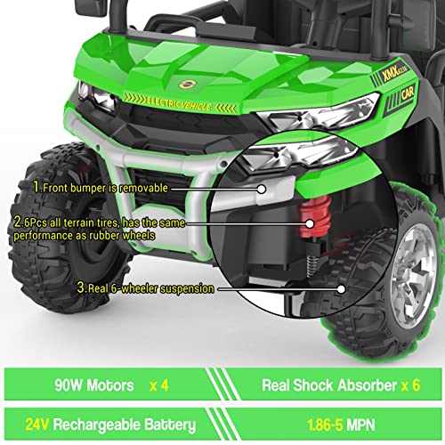Ride On Dump Truck with Remote Control Electric UTV Vehicles with Electric Dump Bed, 4WD 6 Wheels Ride On Toys L826341