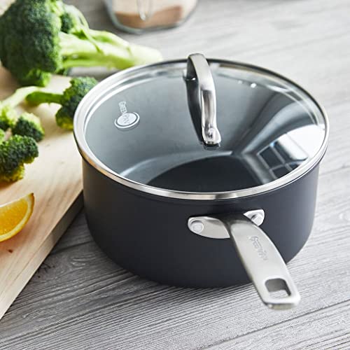 5QT Hard Anodized Ceramic Nonstick Saute Pan with Lid, Gray W808