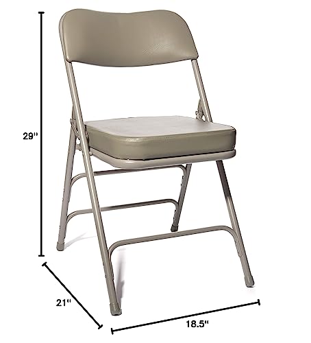 Beige Vinyl Upholstered Folding Chair (2 Pack) G641218