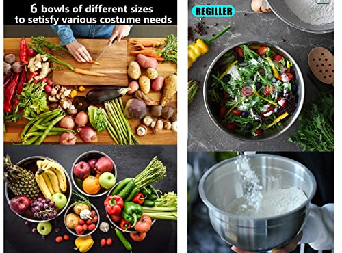 6 Piece Stainless Steel Mixing Bowls with Airtight Lids M5123