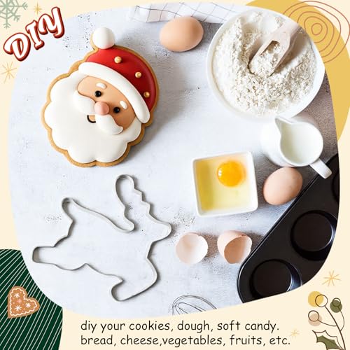 6 Pcs Large Stainless Steel Christmas Cookie Cutters N44972