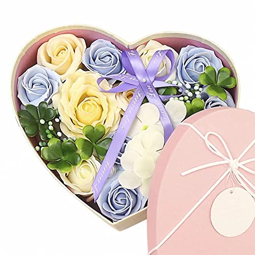 13 Pcs Scented Rose Bath Soap in Heart Gift Box Y673501
