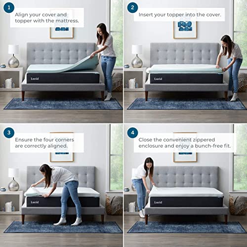 4 Inch Gel Memory Foam Mattress Topper, Twin XL, Blue A17969